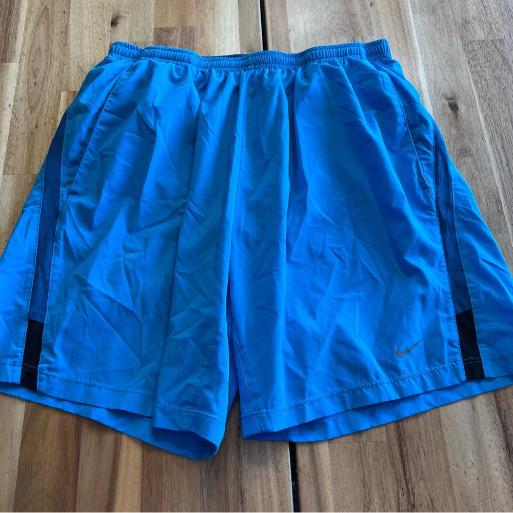 Nike Dri-FIT Running Shorts Blue Black Stripe Men’s Size Large